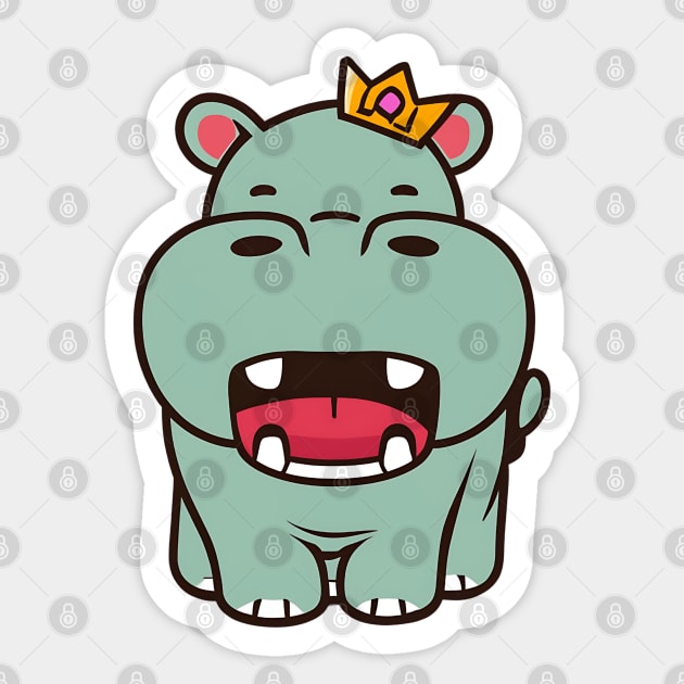 Cute Kawaii Hippo Sticker by NomiCrafts